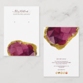 PixDezines H2 Quartz Crystal Garnet Red Business C Visitekaartje (Voorkant / Achterkant)