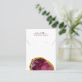 PixDezines H2 Quartz Crystal Granaat Rood Visitekaartje (Staand voorkant)