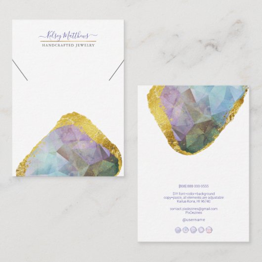 PixDezines H2 Quartz Crystal Ombre Blue Paars Bus Visitekaartje (Voorkant / Achterkant)