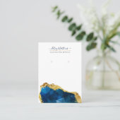 PixDezines H2 Quartz Crystal Sapphire Blue Gold Bu Visitekaartje (Staand voorkant)