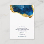 PixDezines H2 Quartz Crystal Sapphire Blue Gold Visitekaartje (Achterkant)