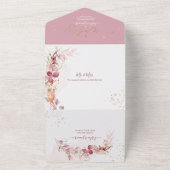 PixDezines H2 Robuust Roos Eucalyptus Gold All In One Uitnodiging (Buitenkant)