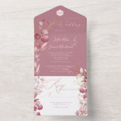 PixDezines H2 Robuust Roos Eucalyptus Gold All In One Uitnodiging (Binnen)