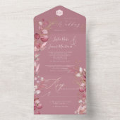 PixDezines H2 Robuust Roos Eucalyptus Gold All In One Uitnodiging (Binnen)