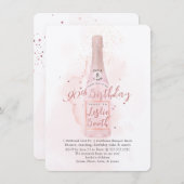 PixDezines H2 Roze Champagne 90 Birthday Kaart (Voorkant / Achterkant)