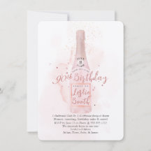 PixDezines H2 Roze Champagne 90 Verjaardag