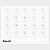 PixDezines H2 Roze Eucalyptus Baptisme Ronde Sticker (Vel)
