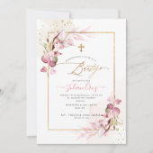 PixDezines H2 Roze Eucalyptus Bautizo Kaart (Voorkant)