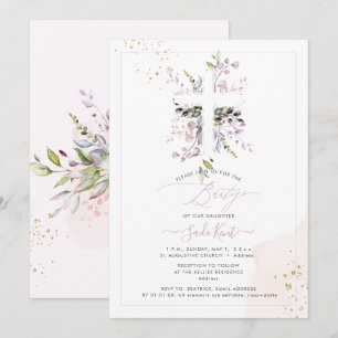 PixDezines H2 Roze Eucalyptus Bautizo Kaart