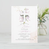 PixDezines H2 Roze Eucalyptus Doop Kaart (Staand voorkant)