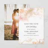 PixDezines H2 Roze golven Faux metallisch schuim Save The Date (Voorkant / Achterkant)