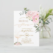 PixDezines H2 Roze Hydrangea Roos Vrijgezellenfees Kaart (Staand voorkant)