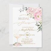 PixDezines H2 Roze Hydrangea Roos Vrijgezellenfees Kaart (Voorkant)