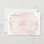 PixDezines H2 Roze katoenvlek Mitzvah Receptie Kaart (Achterkant)