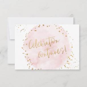 PixDezines H2 Roze katoenvlek Mitzvah Receptie Kaart