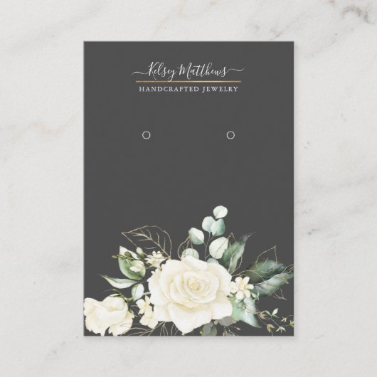 PixDezines H2 Rozen Cream Earnings-beeldscherm Visitekaartje (Voorkant)