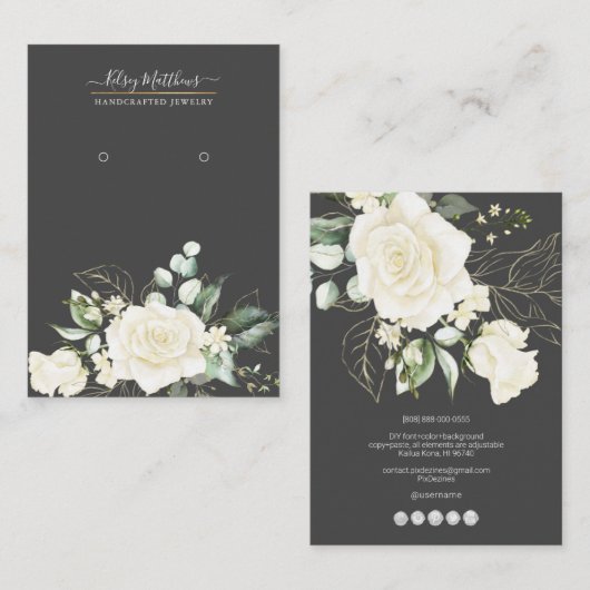 PixDezines H2 Rozen Cream Earnings-beeldscherm Visitekaartje (Voorkant / Achterkant)