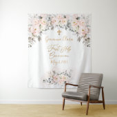 PixDezines H2 Rozen in Blush Eerste Heilige Commun Wandkleed (In situ)