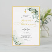 PixDezines H2 Rustic Eucalyptus Première Communère Folie Uitnodiging (Staand Voorkant)