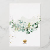 PixDezines H2 Rustic Eucalyptus Primera Communie Folie Uitnodiging (Achterkant)