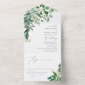 PixDezines H2 Rustic Greenery Gum Eucalyptus All In One Uitnodiging (Binnen)