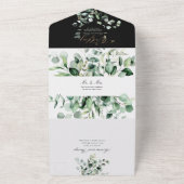 PixDezines H2 Rustic Gum Eucalyptus w/RSVP All In One Uitnodiging (Buitenkant)