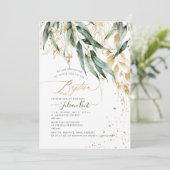 PixDezines H2 Rustic Willow Gum Eucalyptus Baptism Kaart (Staand voorkant)