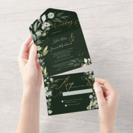 PixDezines H2 Rustieke Gum Eucalyptus Groen Goud All In One Uitnodiging