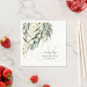 PixDezines H2 Rustieke Willow Eucalyptus Monogram Servet (Insitu)