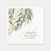 PixDezines H2 Rustieke Willow Eucalyptus Monogram Servet (Voorkant)