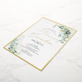 PixDezines H2 Rustige Eucalyptus Primeira Comunhão Folie Uitnodiging (Gedraaid)