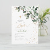 PixDezines H2 Rustisch tandvlees Eucalyptus Baptis Kaart (Staand voorkant)