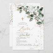 PixDezines H2 Rustisch tandvlees Eucalyptus Baptis Kaart (Voorkant / Achterkant)