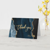 PixDezines H2 Slate Blue Agate Mitzvah ✡ Bedankt Kaart (Gele Bloem)