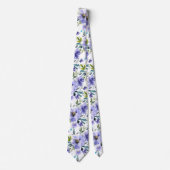 PixDezines H2 Spring Flowers Lavendel Paarse Rozen Stropdas (Voorkant)