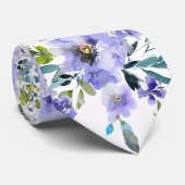 PixDezines H2 Spring Flowers Lavendel Paarse Rozen Stropdas (Opgerold)