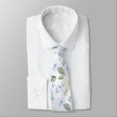 PixDezines H2 Stof Blauwe Rozen Stropdas (Gebonden)