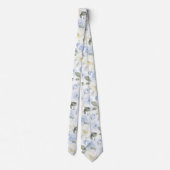 PixDezines H2 Stof Blauwe Rozen Stropdas (Achterkant)