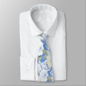 PixDezines H2 Stof Blauwe Rozen Stropdas (Gebonden)