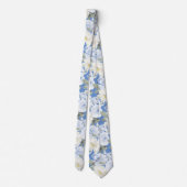 PixDezines H2 Stof Blauwe Rozen Stropdas (Achterkant)
