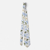PixDezines H2 Stof Blauwe Rozen Stropdas (Achterkant)