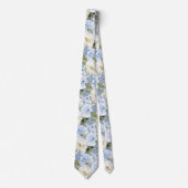 PixDezines H2 Stof Blauwe Rozen Stropdas (Voorkant)