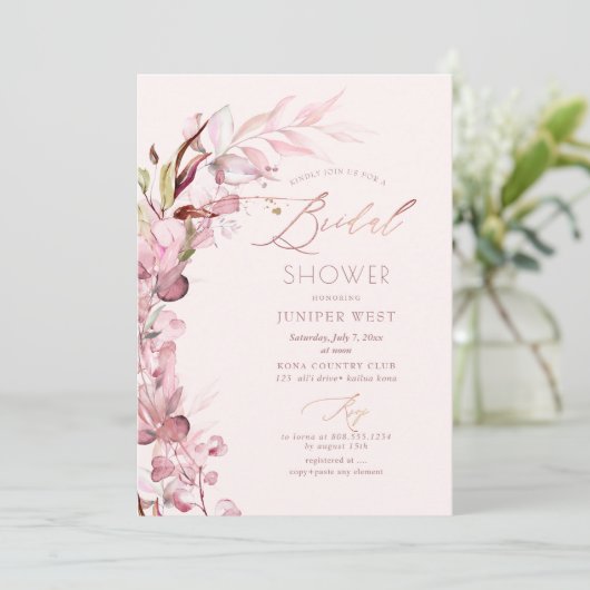 PixDezines H2 Stof Roos Eucalyptus Vrijgezellenfee Kaart (Staand voorkant)