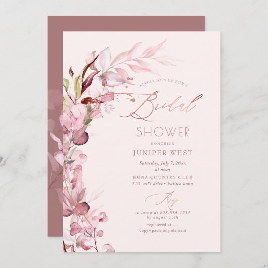 PixDezines H2 Stof Roos Eucalyptus Vrijgezellenfee Kaart (Voorkant / Achterkant)