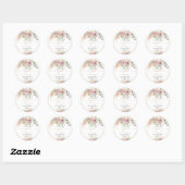 PixDezines H2 Stof Roze Crème Rozen Bedankt Ronde Sticker (Vel)