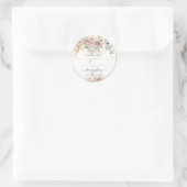 PixDezines H2 Stof Roze Crème Rozen Bedankt Ronde Sticker (Tas)