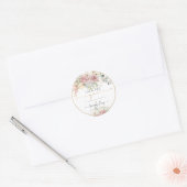 PixDezines H2 Stof Roze Crème Rozen Bedankt Ronde Sticker (Envelop)
