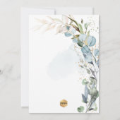 PixDezines H2 Stofblauw Eucalyptusblad Communie  Kaart (Achterkant)