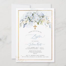 PixDezines H2 Stofblauwe Rozen Doop Kaart