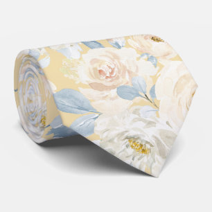 PixDezines H2 Stofblauwe Rozen Stropdas